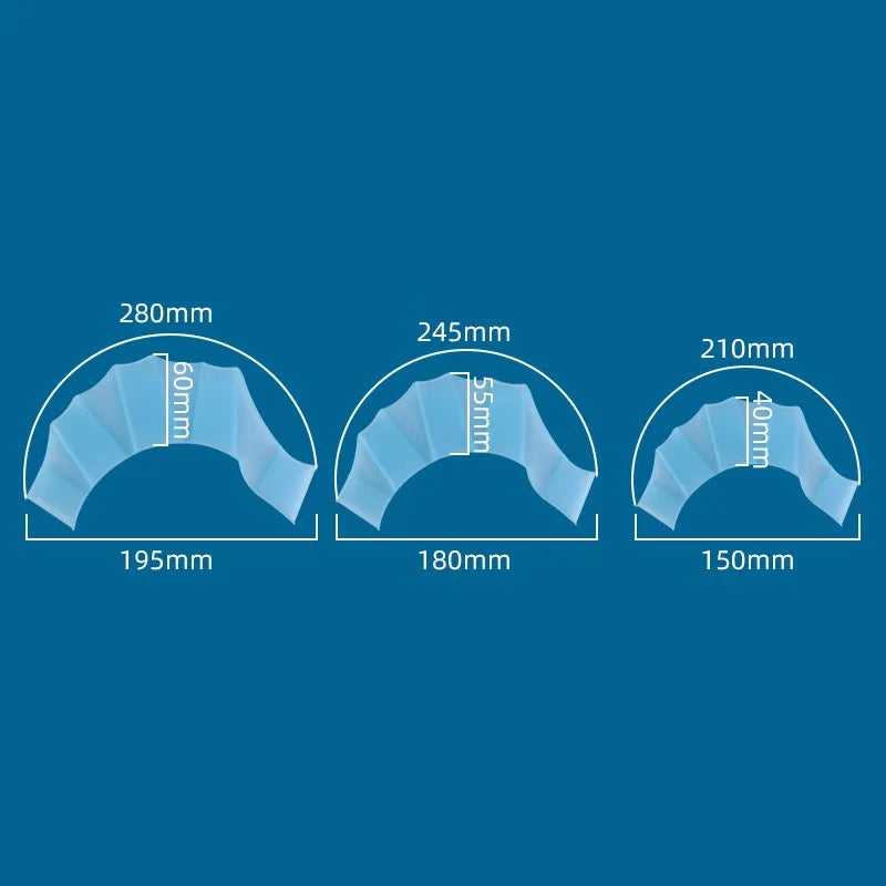 Silicone Swim Training Fins & Webbed Gloves Set