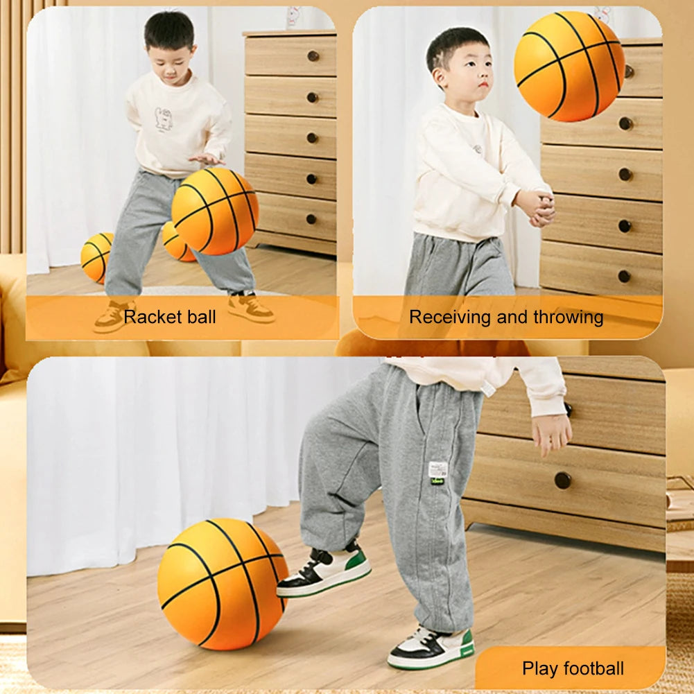 21cm Easy Grip Silent Size 5 Multicolor Basketball for Kids