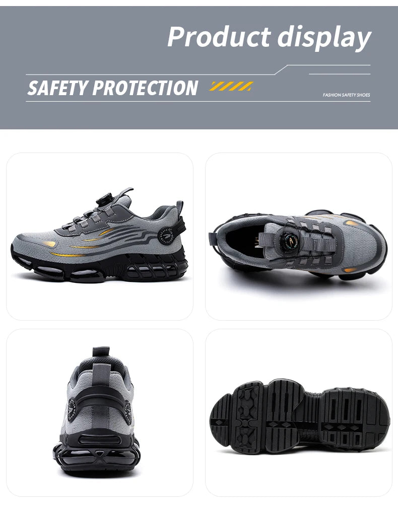 Breathable Lace-Free Soft Sole Safety Labour Shoes
