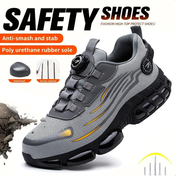 Breathable Lace-Free Soft Sole Safety Labour Shoes