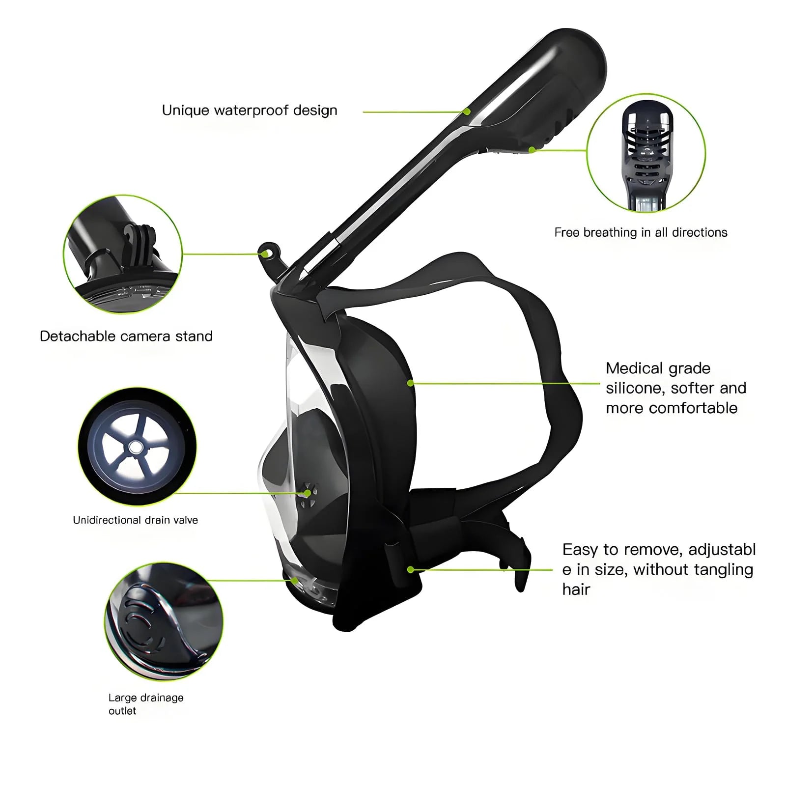 Professional Full Face Snorkel Mask for Adults