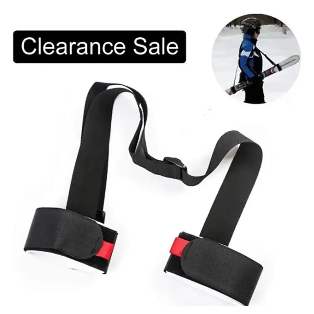 Black Nylon Adjustable Ski Handle Strap Carrier
