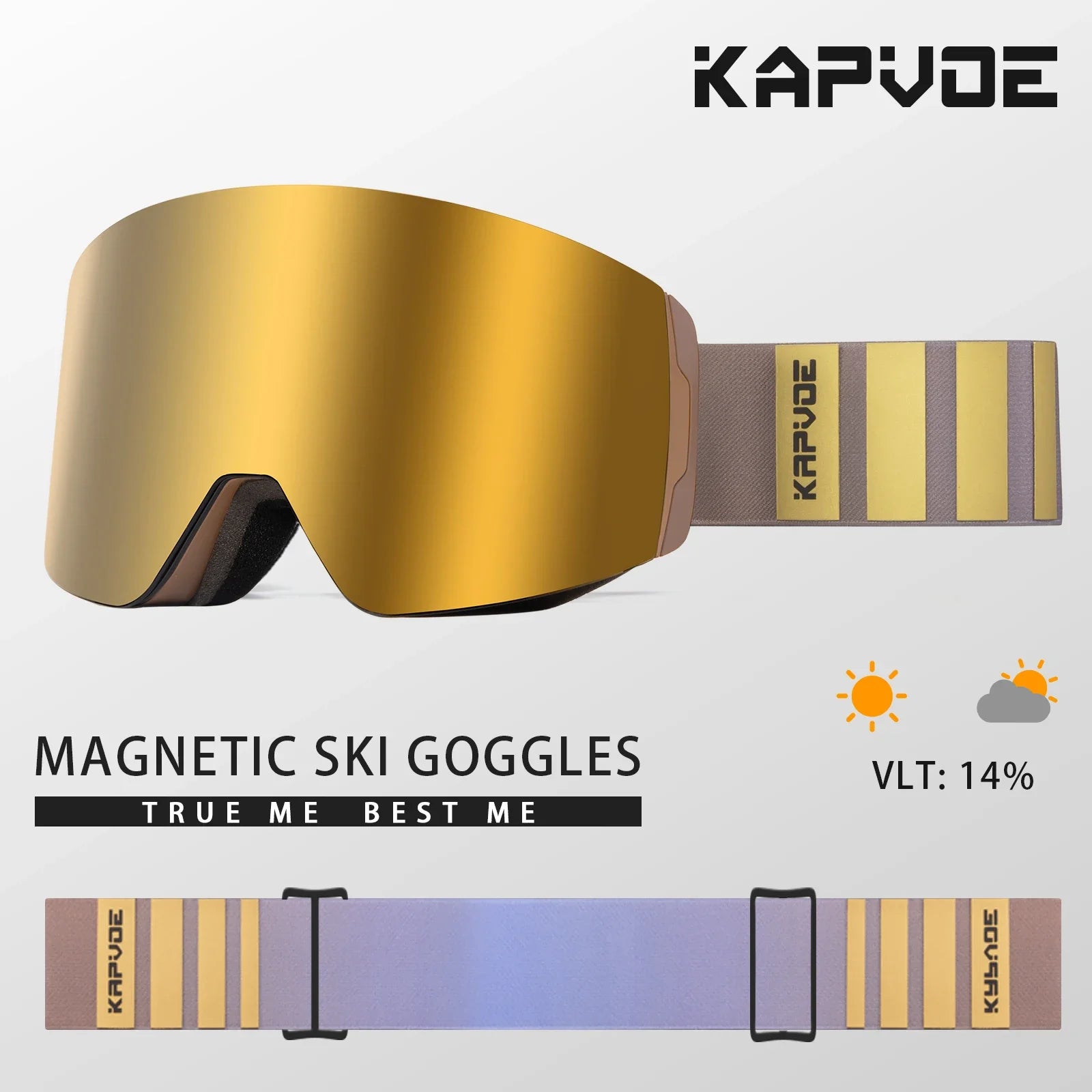 Kapvoe Photochromic Magnetic Ski Goggles UV400