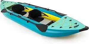 12.5 Ft Inflatable Tandem Kayak with Drop-Stitch Floor & Accessories