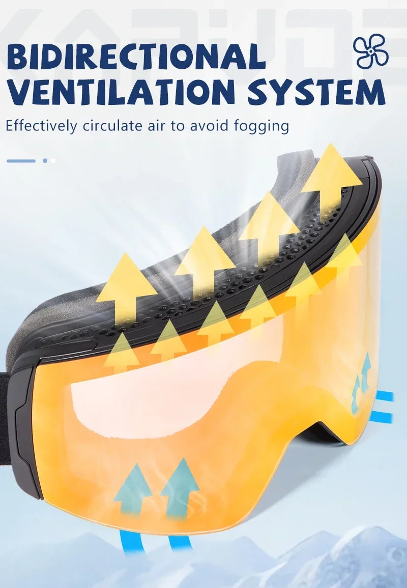 Kapvoe Photochromic Magnetic Ski Goggles UV400