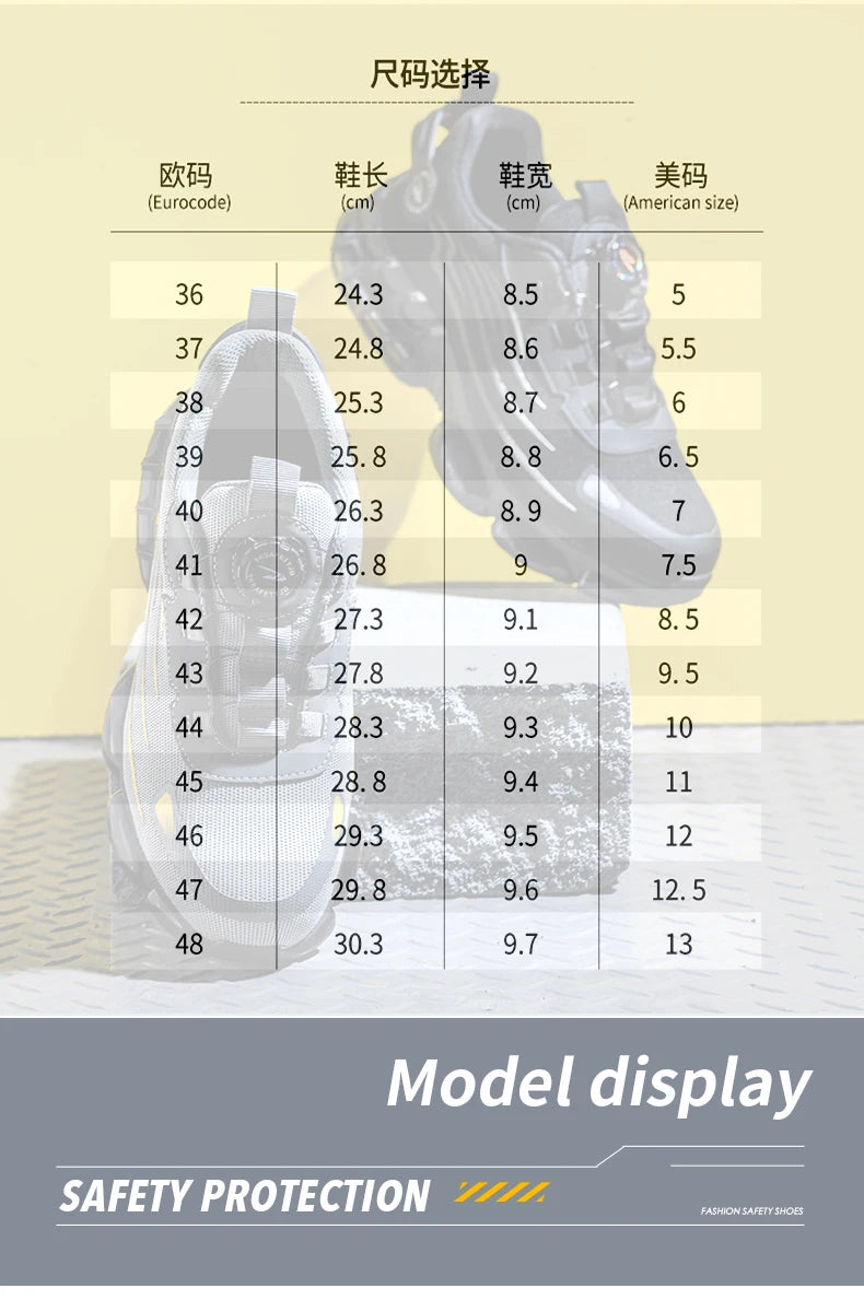 Breathable Lace-Free Soft Sole Safety Labour Shoes