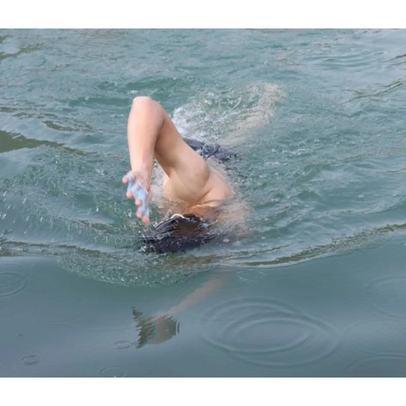 Silicone Swim Training Fins & Webbed Gloves Set