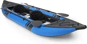 12.5 Ft Inflatable Tandem Kayak with Drop-Stitch Floor & Accessories