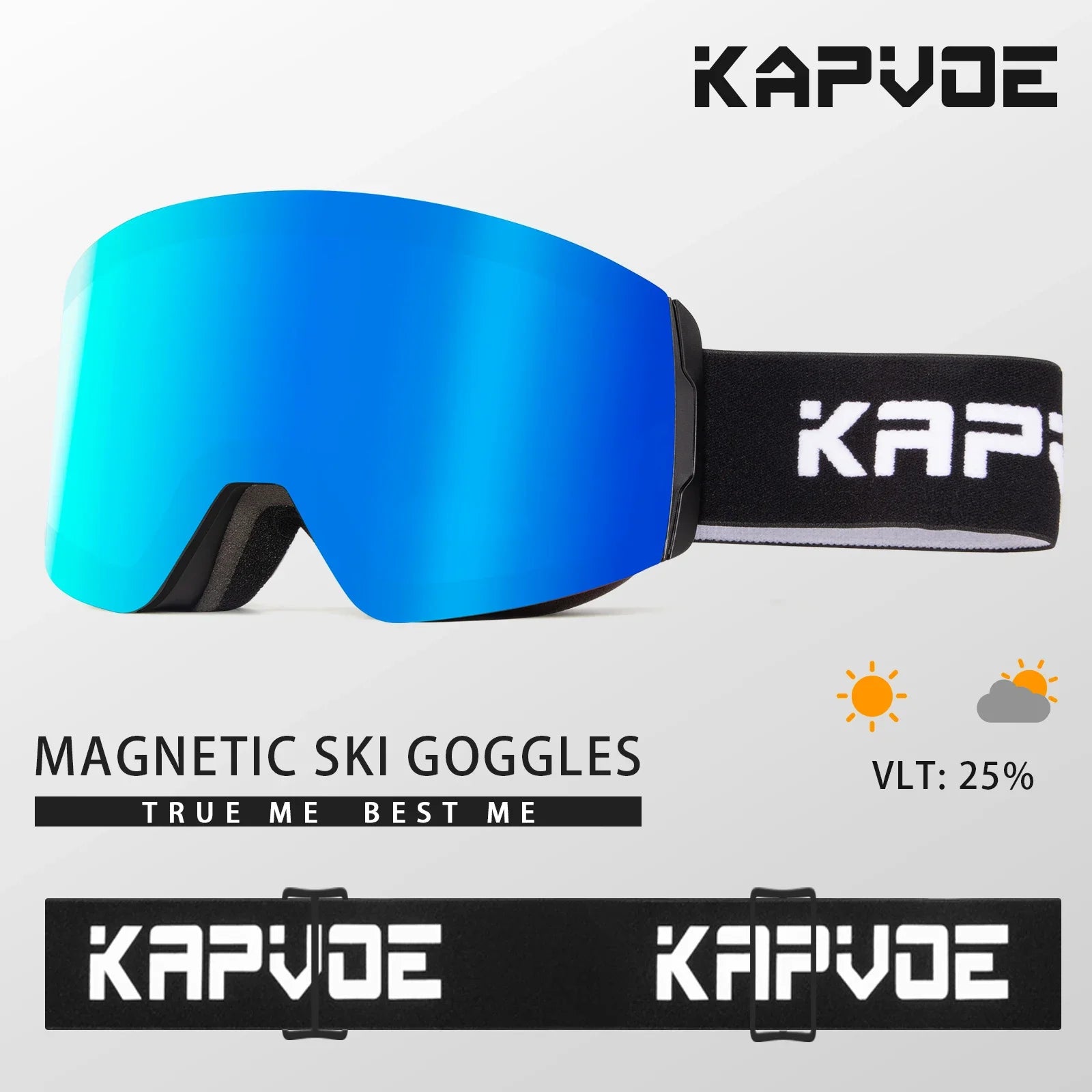 Kapvoe Photochromic Magnetic Ski Goggles UV400
