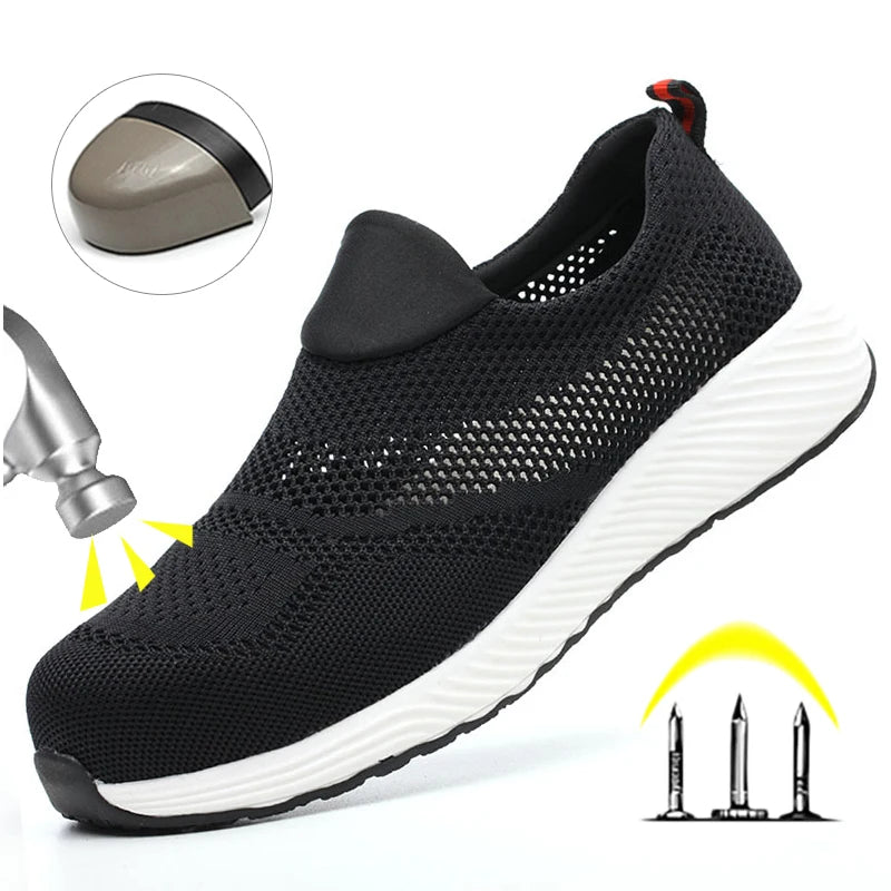 Summer Mesh Lightweight Steel Toe Work Sneakers