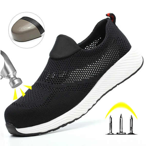 Summer Mesh Lightweight Steel Toe Work Sneakers