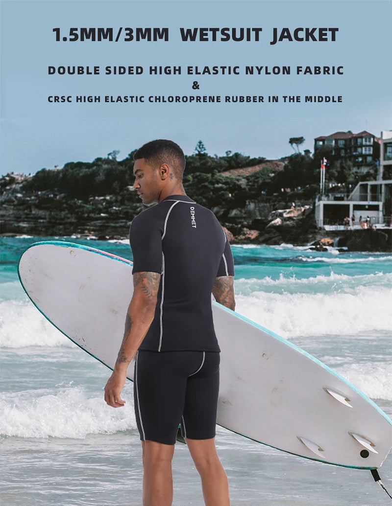 CRSC Neoprene Wetsuit 1.5/3MM Short Sleeve Dive Suit