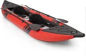 12.5 Ft Inflatable Tandem Kayak with Drop-Stitch Floor & Accessories