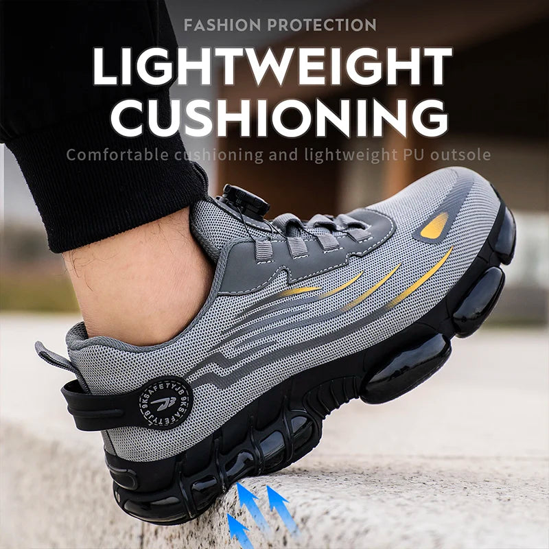 Breathable Lace-Free Soft Sole Safety Labour Shoes