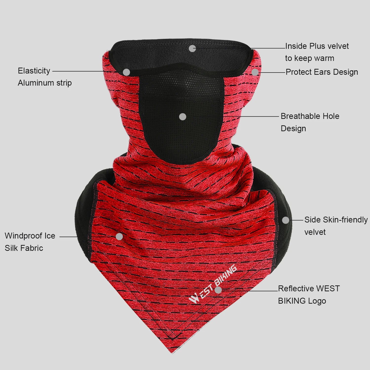 WEST BIKING Winter Windproof Thermal Neck Warmer