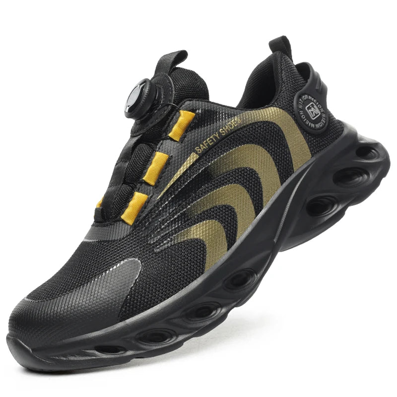 Rotary Buckle Lightweight Steel Toe Safety Work Sneakers