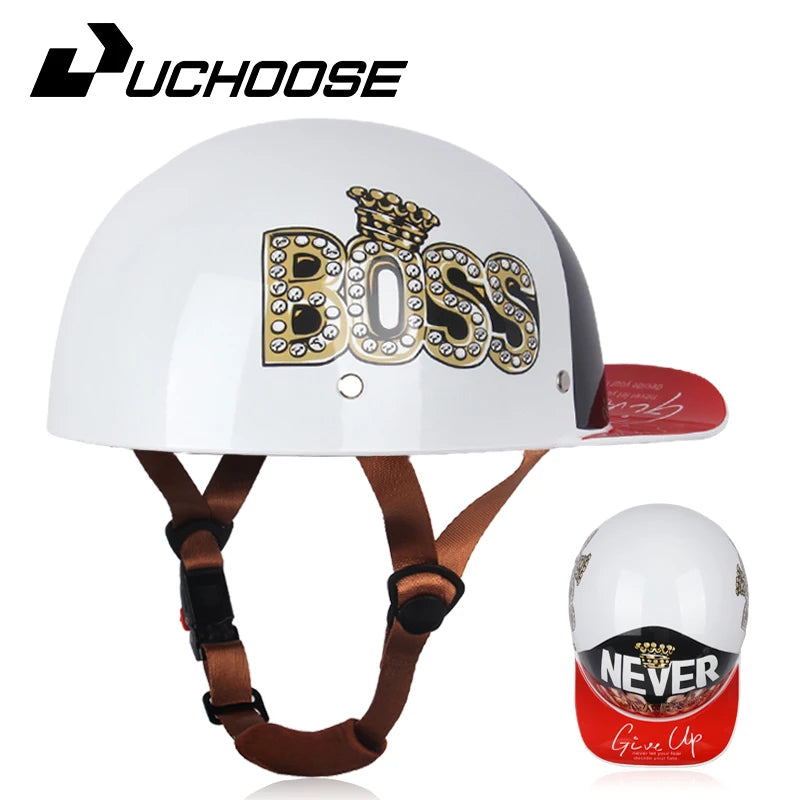 Vintage Personalized Baseball & Motorcycle Half Helmets