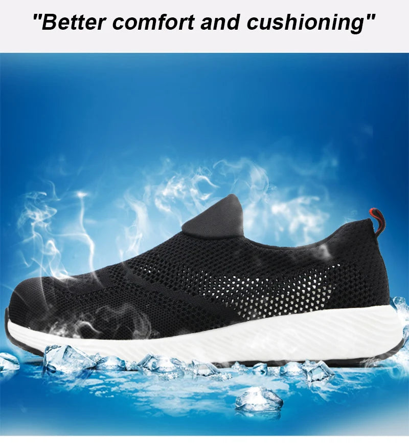 Summer Mesh Lightweight Steel Toe Work Sneakers