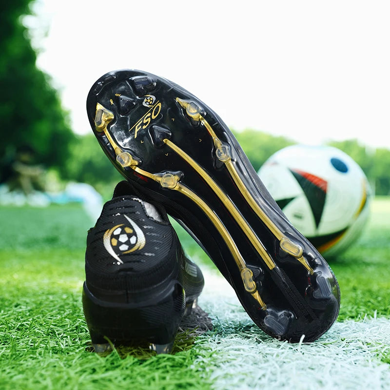 Slip-On Men's Soccer Shoes Non-Slip Turf Cleats Kids TF/FG Football Boots