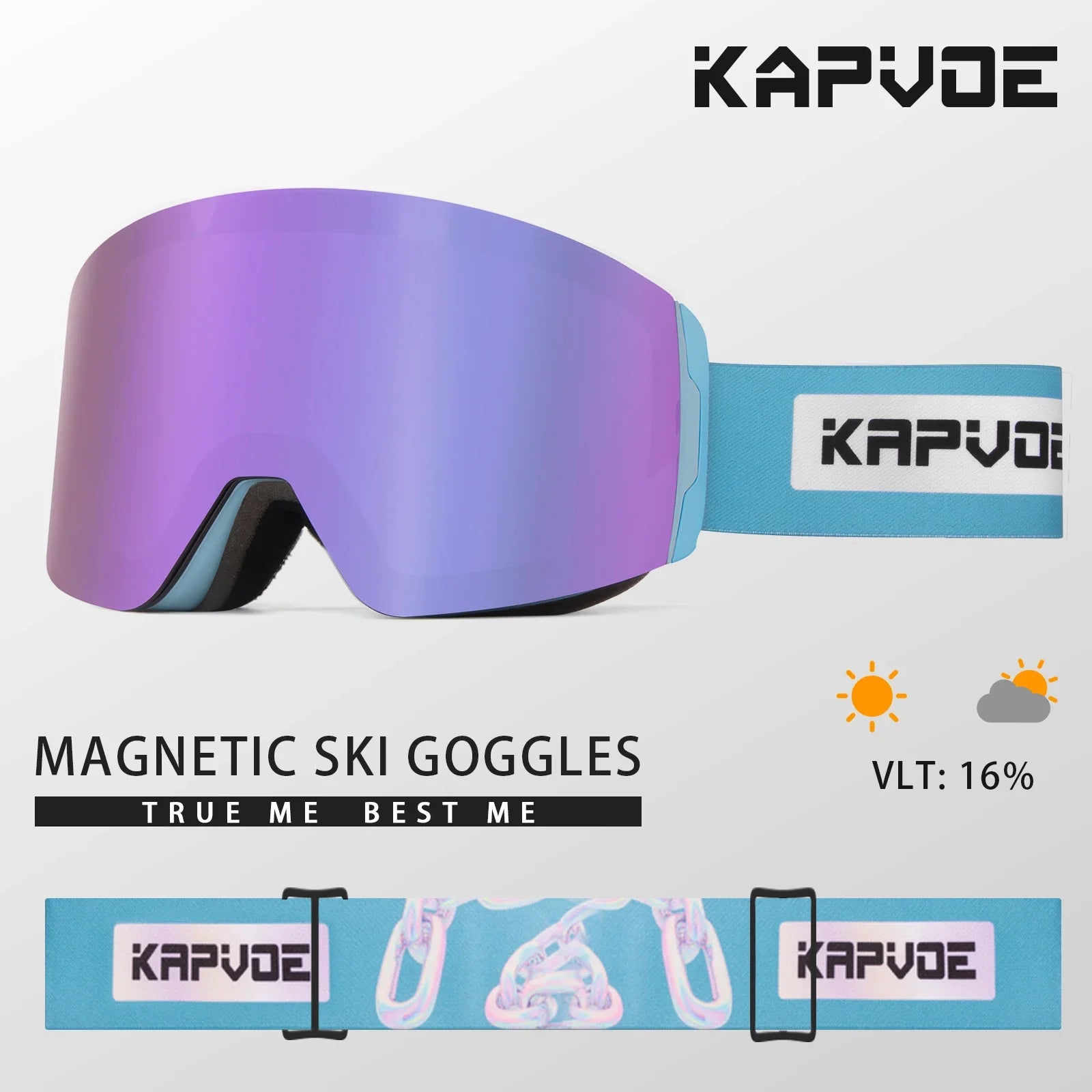 Kapvoe Photochromic Magnetic Ski Goggles UV400