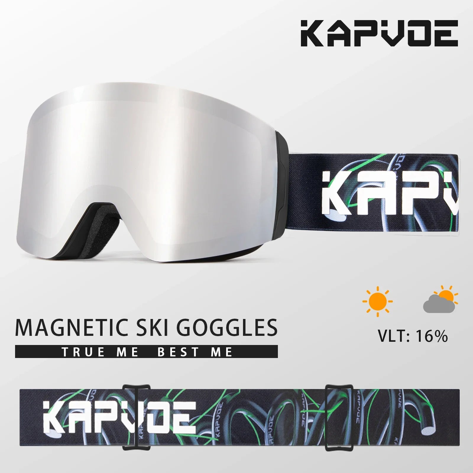 Kapvoe Photochromic Magnetic Ski Goggles UV400