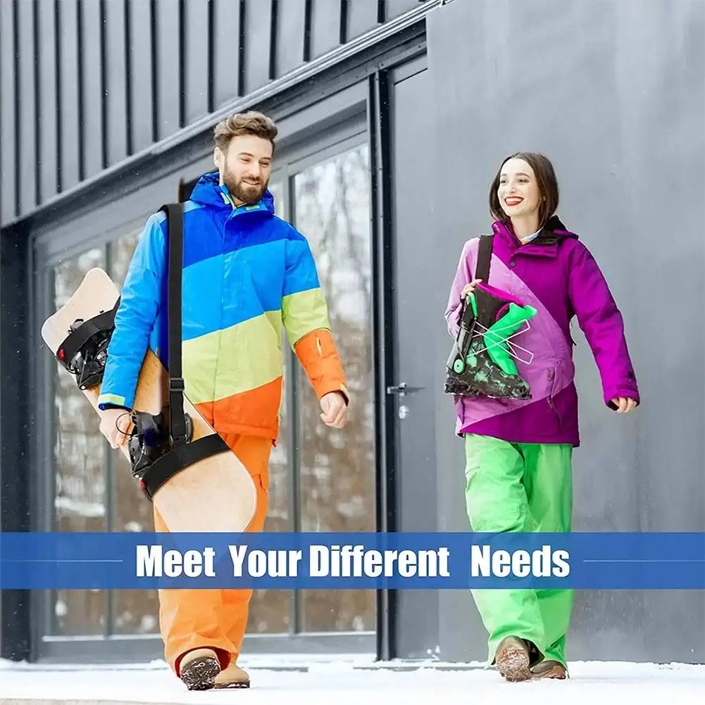 Black Nylon Adjustable Ski Handle Strap Carrier