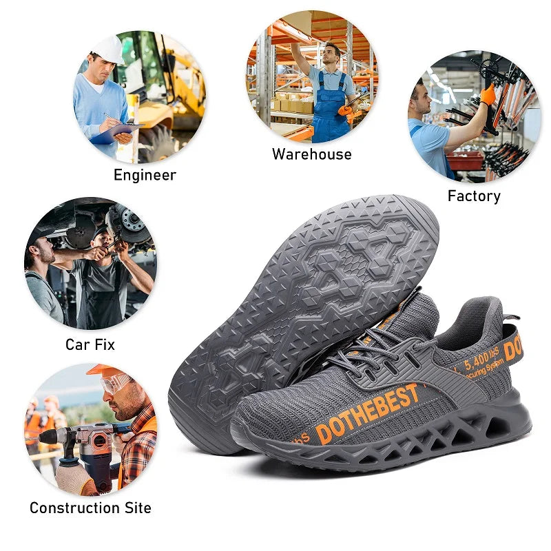 Steel Toe Lightweight Safety Work Shoes Unisex