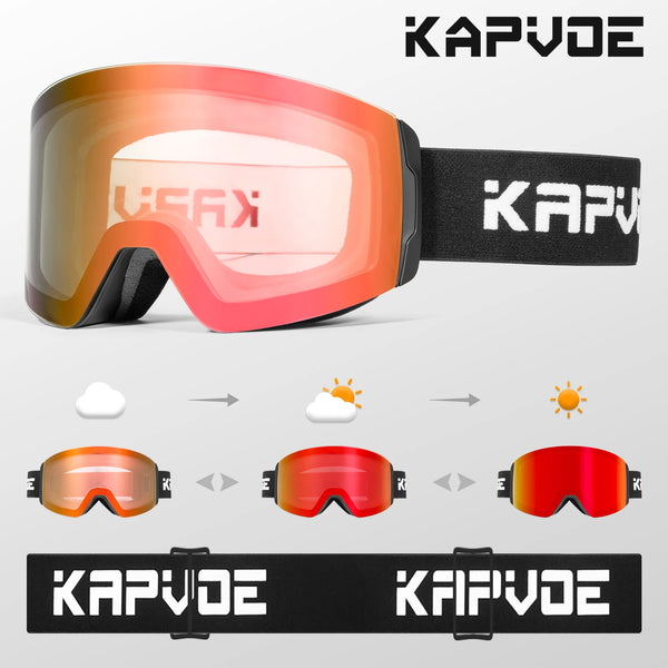 Kapvoe Photochromic Magnetic Ski Goggles UV400