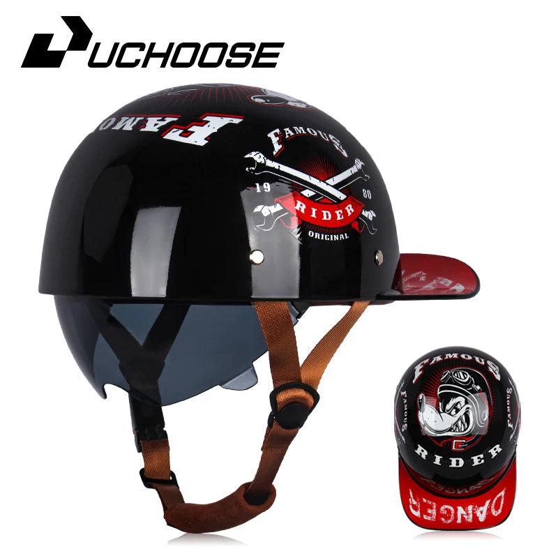 Vintage Personalized Baseball & Motorcycle Half Helmets