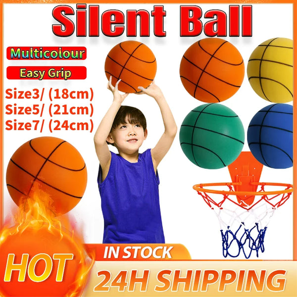 21cm Easy Grip Silent Size 5 Multicolor Basketball for Kids