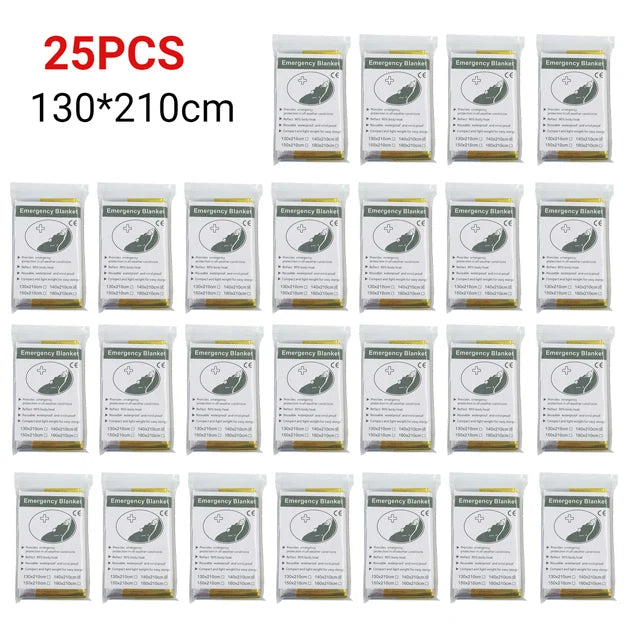 5–30Pc Emergency Thermal Survival Blanket 130x210cm