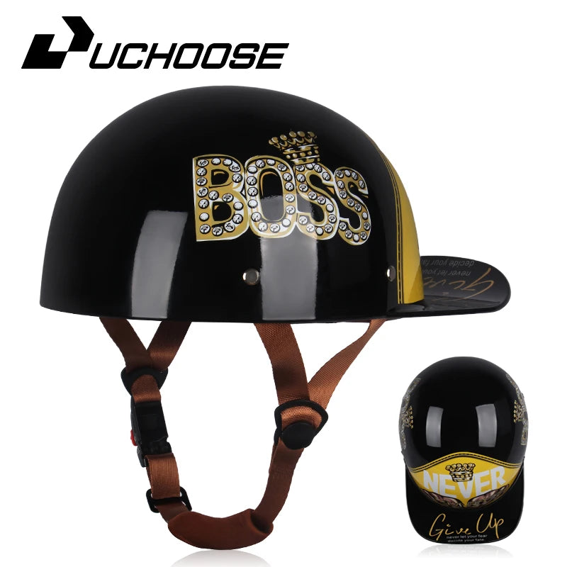 Vintage Personalized Baseball & Motorcycle Half Helmets