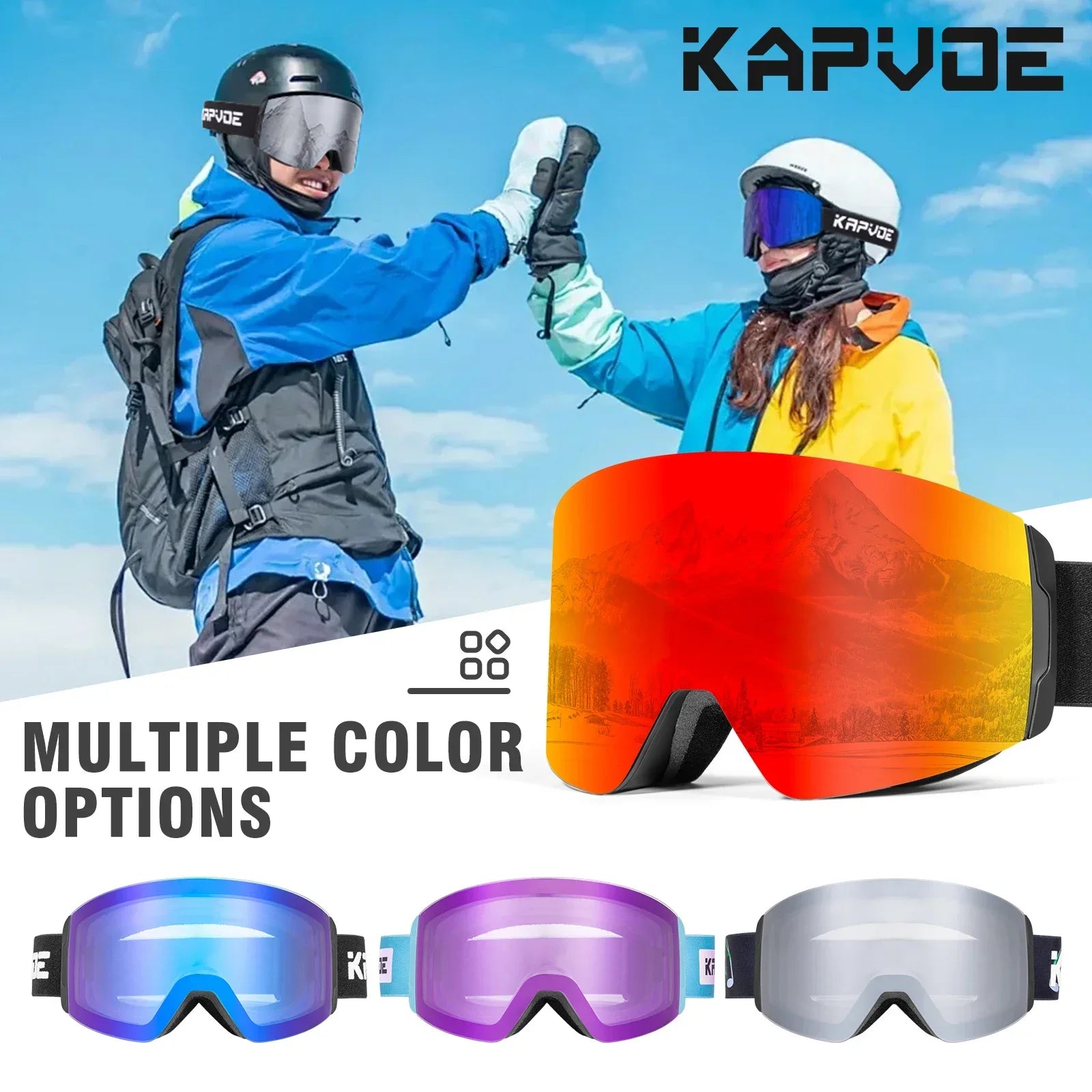 Kapvoe Photochromic Magnetic Ski Goggles UV400