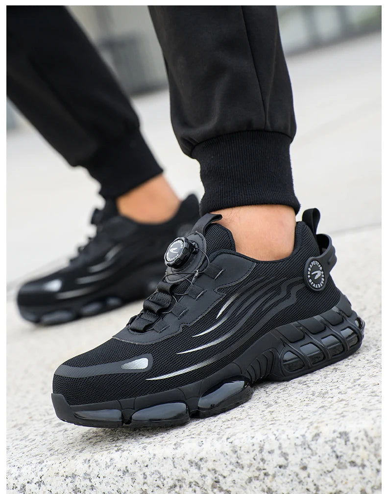 Breathable Lace-Free Soft Sole Safety Labour Shoes