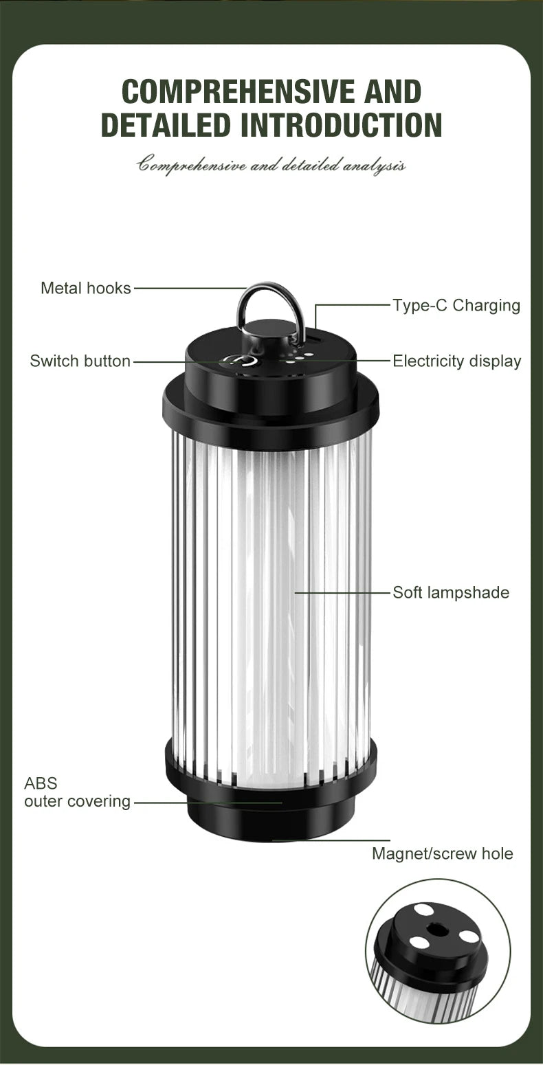 3000mAh USB Rechargeable Mini LED Camping Lantern