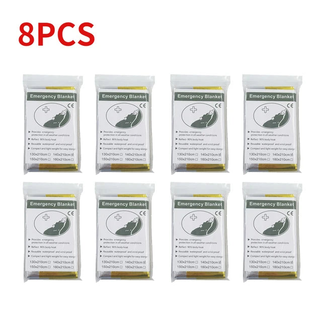 5–30Pc Emergency Thermal Survival Blanket 130x210cm