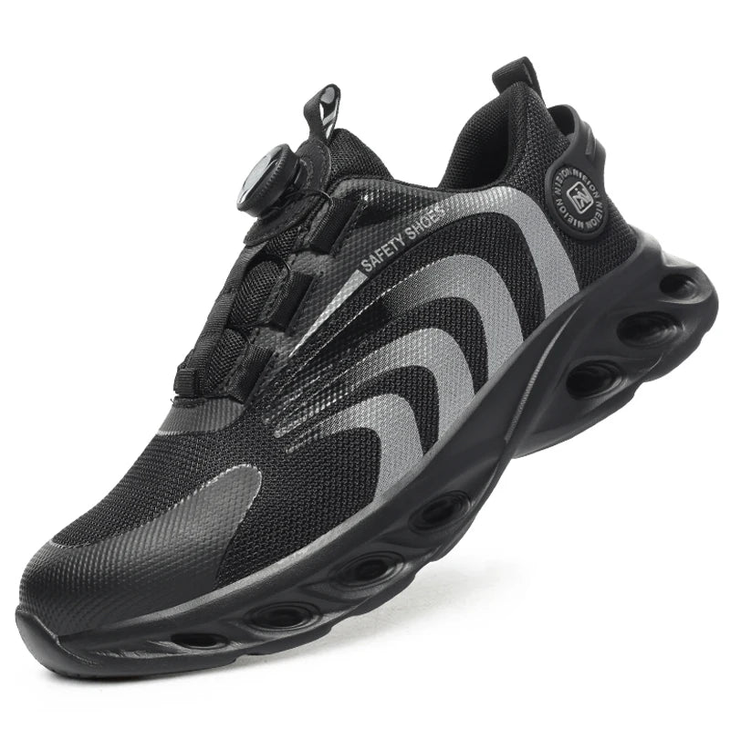 Rotary Buckle Lightweight Steel Toe Safety Work Sneakers