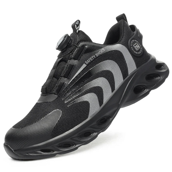 Rotary Buckle Lightweight Steel Toe Safety Work Sneakers