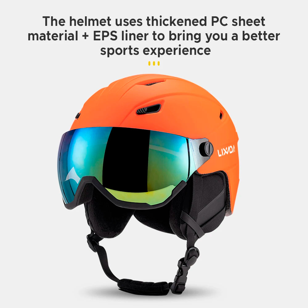 LIXADA Integrated Ski & Snowboard Helmet with Removable Visor & Goggles