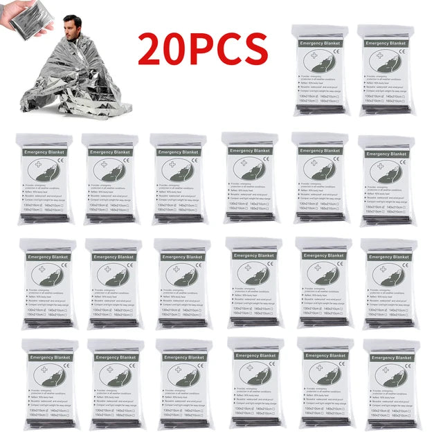 5–30Pc Emergency Thermal Survival Blanket 130x210cm