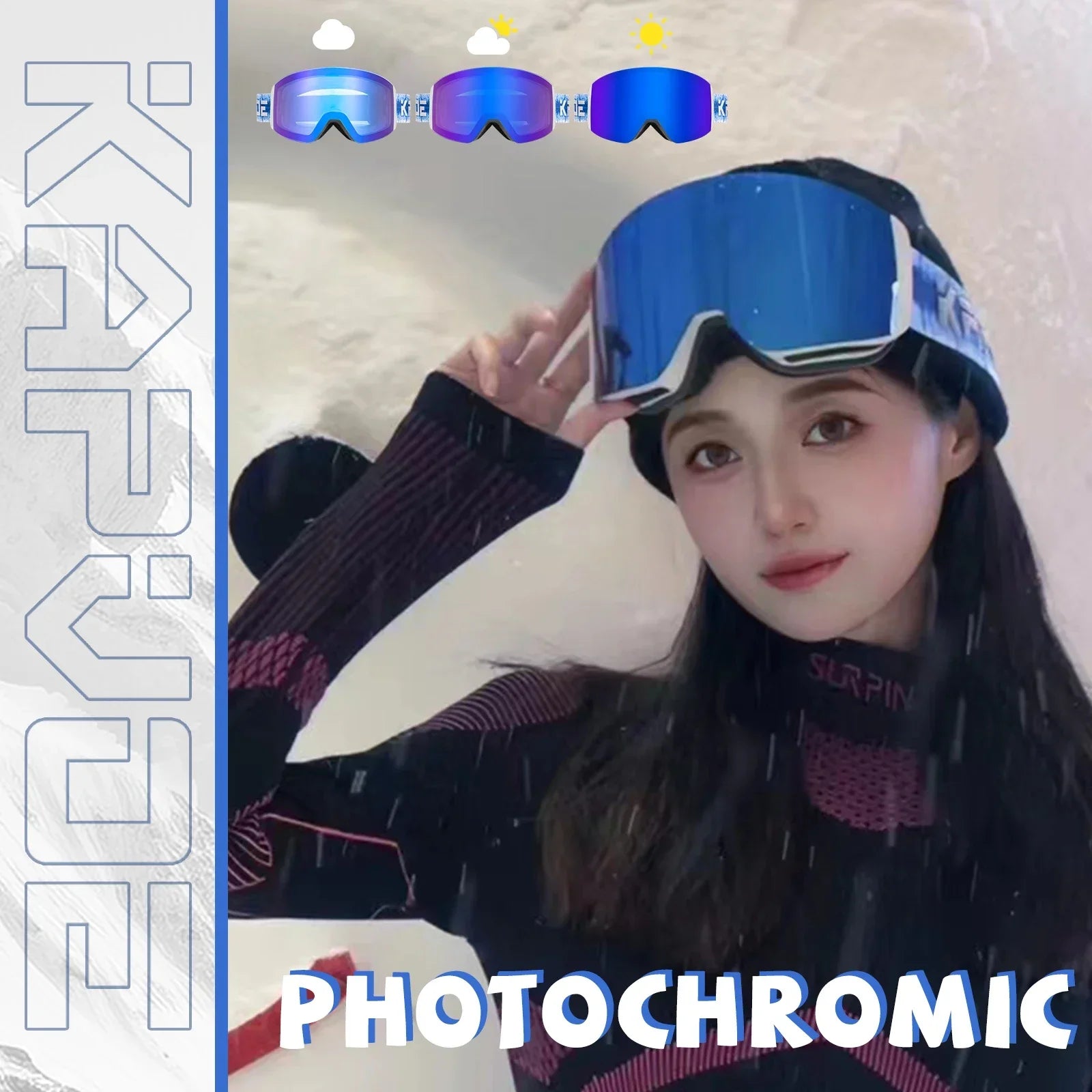 Kapvoe Photochromic Magnetic Ski Goggles UV400