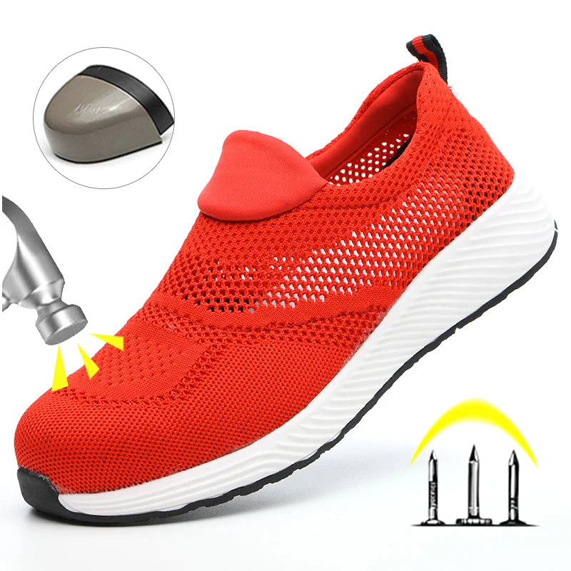 Summer Mesh Lightweight Steel Toe Work Sneakers